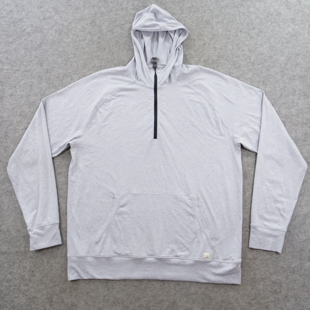 Vuori Mens Extra Large Ponto Performance Half Zip Hoodie Knit Grey Heather V244